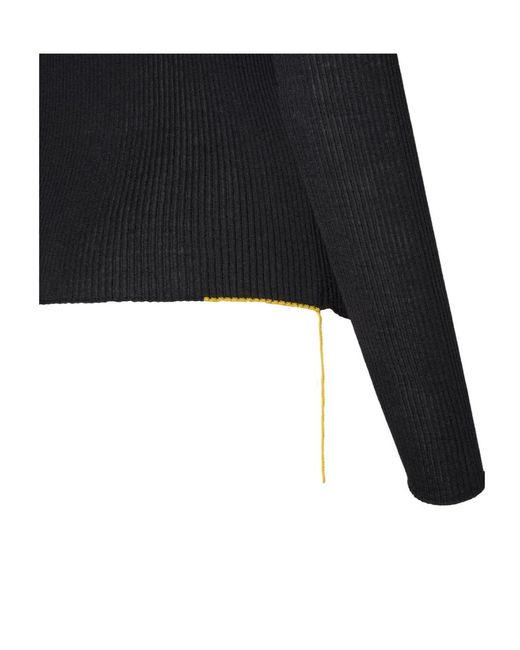 Fendi Black Sweater Wool Ribbed Sweater
