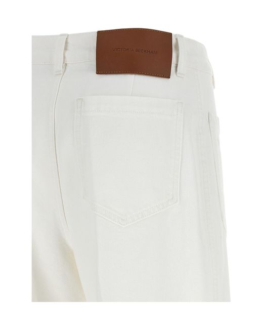 Victoria Beckham White Alina High-Waist Flared Jeans
