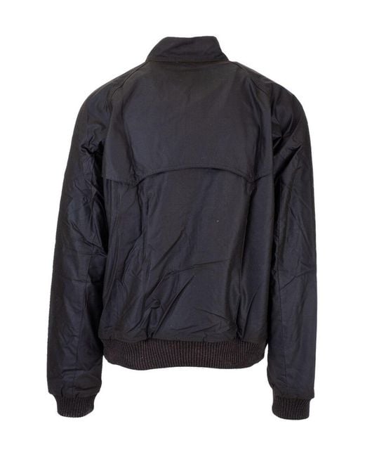 Barbour Black Zipped Bomber Jacket for men