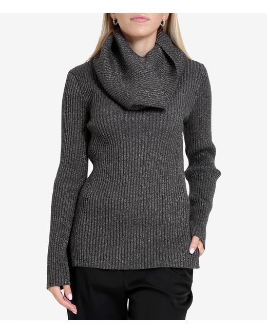 Alberta Ferretti Gray High-Necked Sweater