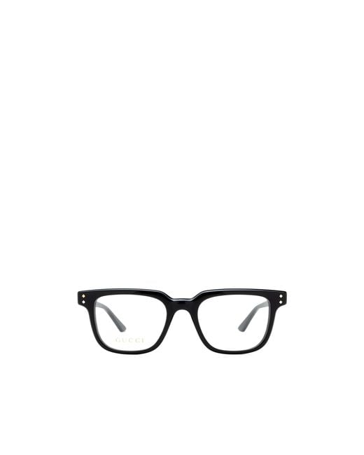 Gucci White Eyewear Square Frame Glasses for men