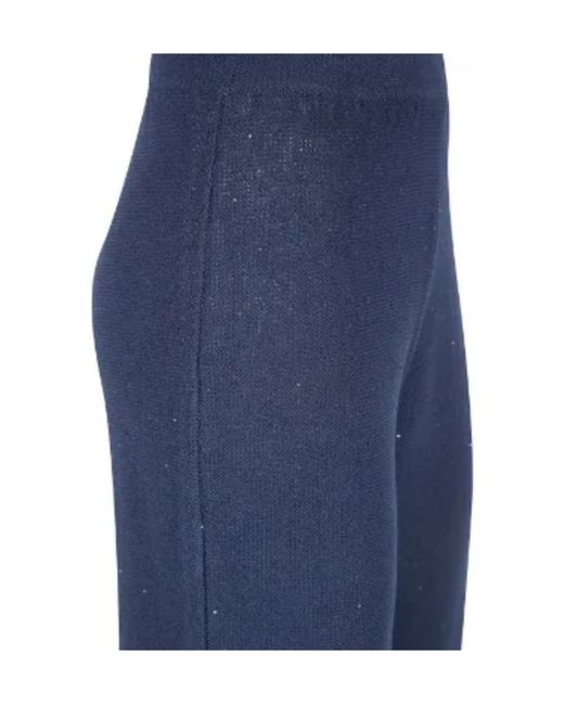 Fabiana Filippi Blue Wide-Leg Knitted Trousers