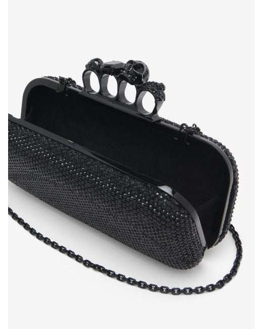 McQueen Black Long Knuckle Clutch