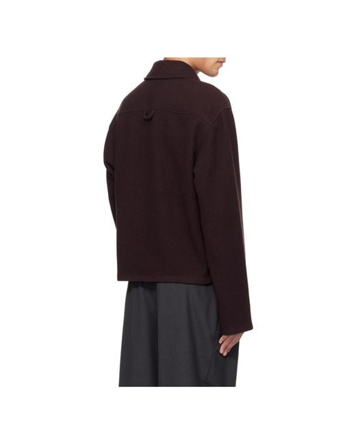 Rier Purple Wool Collared Polo Shirt for men