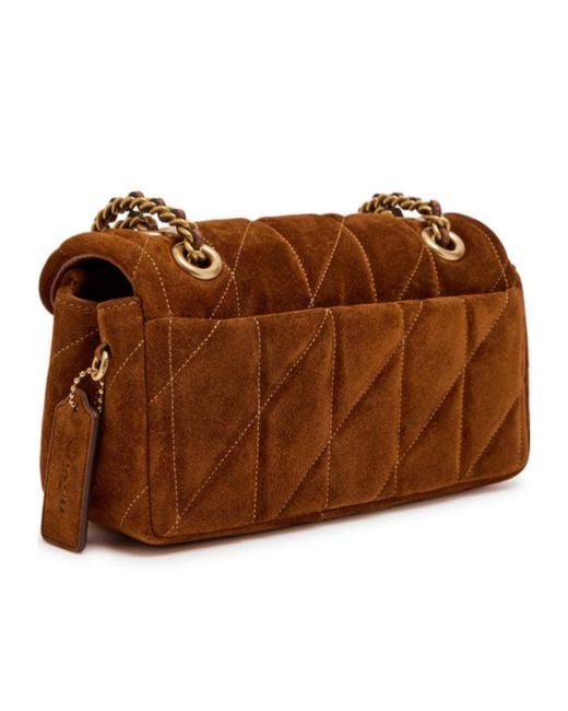 COACH Brown Quilted Suede Shoulder Bag