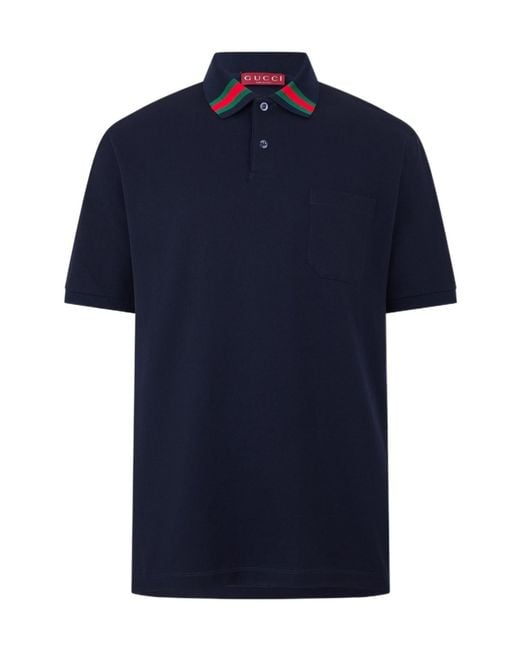 Gucci Blue Web Polo Sn62 for men