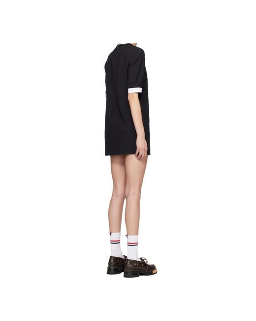 Thom Browne Black Stripe Detailed Mini Dress