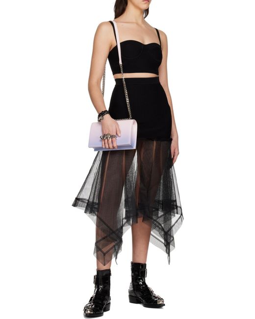 McQueen Black Cut Out Strapped Top