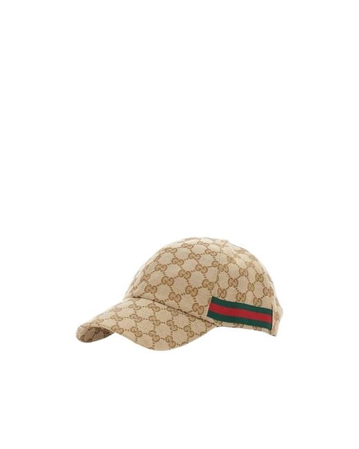 Gucci Natural Gg Web Baseball Cap for men