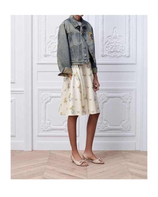 Dior Natural Mid-Length Flared Skirt