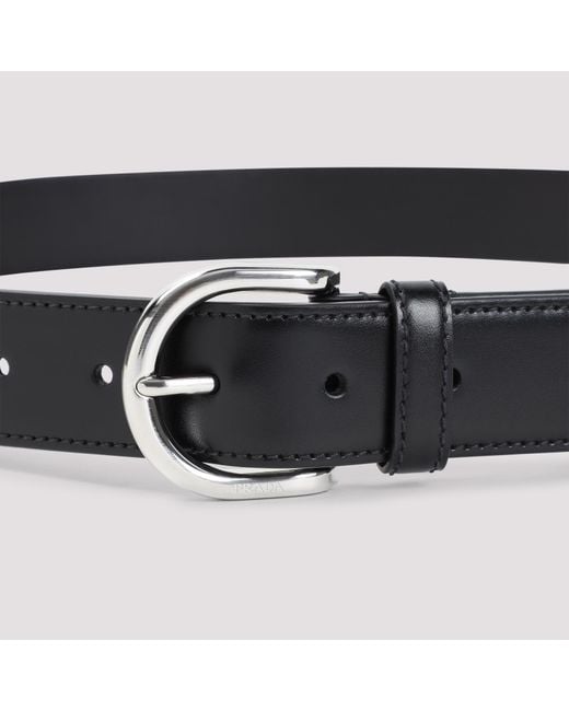 Prada Black Calf Leather Belt for men