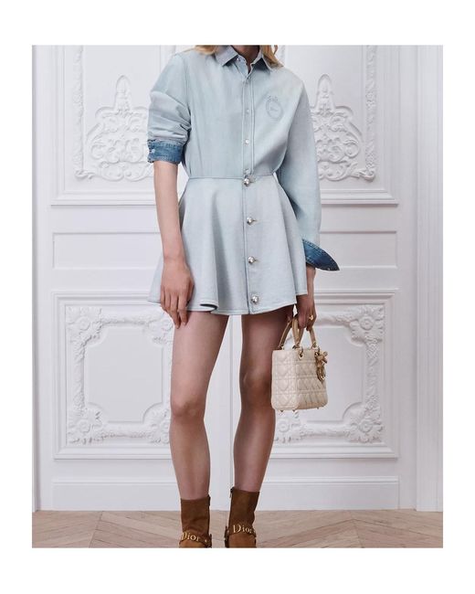 Dior Blue Médaillon Embroidered Blouse