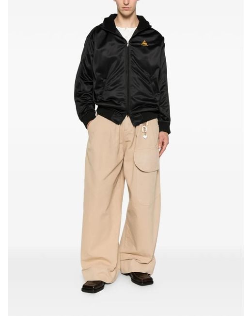 Martine Rose Black Logo Printed Zip-Up Track Jacket for men