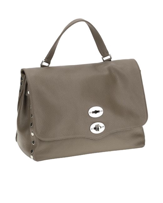 Zanellato Brown Postina Twist-Lock Medium Tote Bag