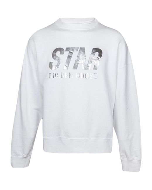 Golden Goose Deluxe Brand White Cotton Sweatshirt for men