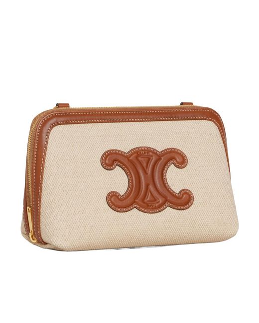 Céline Brown Clutch On Chain Cuir Triomphe