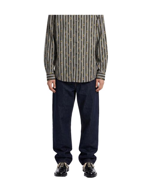Dries Van Noten Blue Belt-Loop Jeans for men