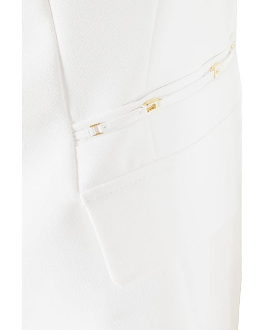 Elisabetta Franchi White Notched-Lapels Single-Breasted Blazer