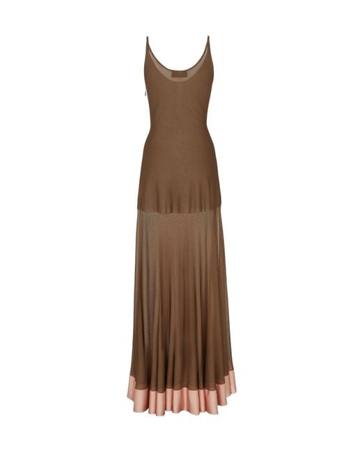 Fendi Brown Sleeveless Knitted Maxi Dress