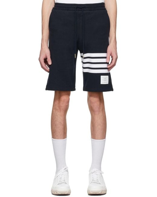 Thom Browne Blue Bar Bermuda Shorts for men