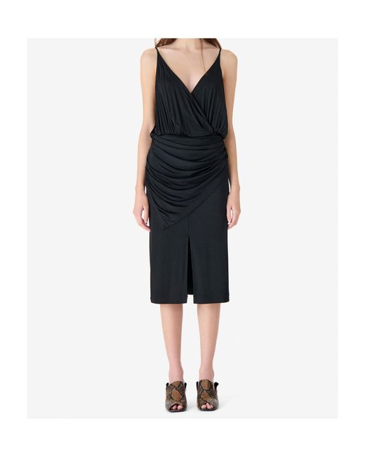 IRO Black Draped Slip Dress