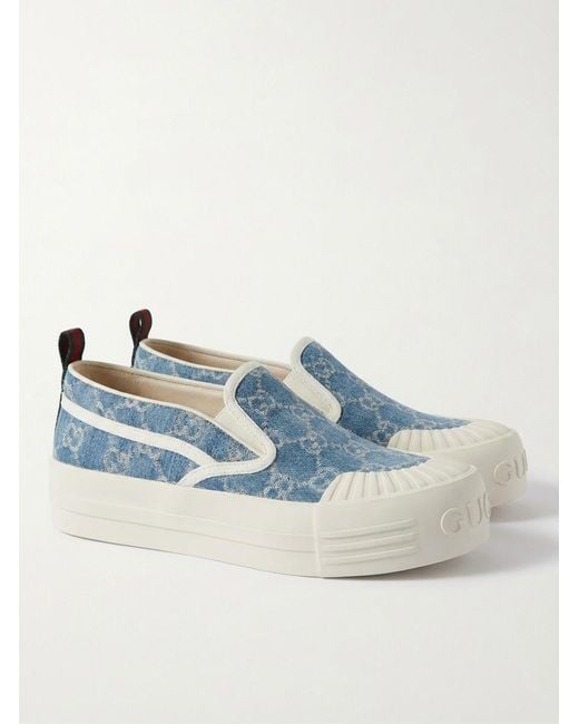 Gucci Blue GG Denim Slip-on Sneaker