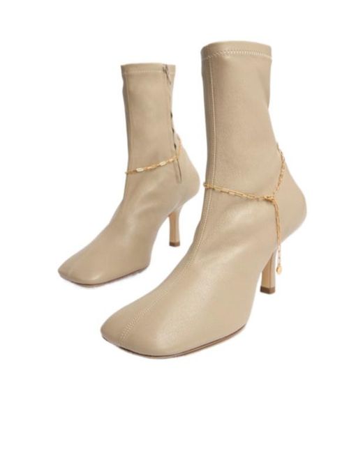 Burberry Natural Square-Toed Short Boots