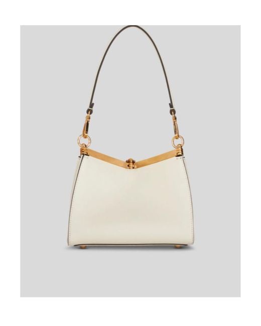 Etro White Vela Logo Charm Mini Shoulder Bag