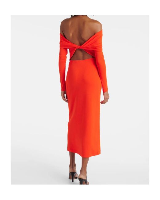 Ralph Lauren Red Off-Shoulder Maxi Dress