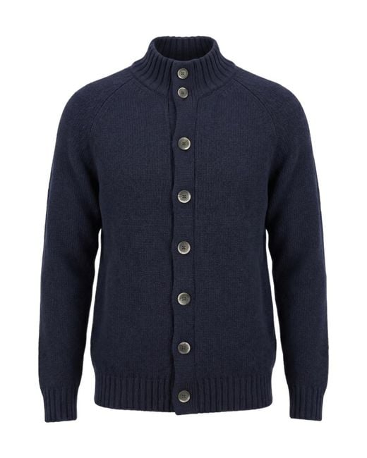 Altea Blue Long-Sleeve Cardigan for men
