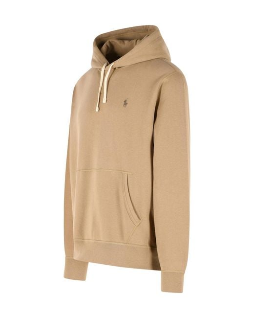 Polo Ralph Lauren Natural Logo Hooded Sweater for men