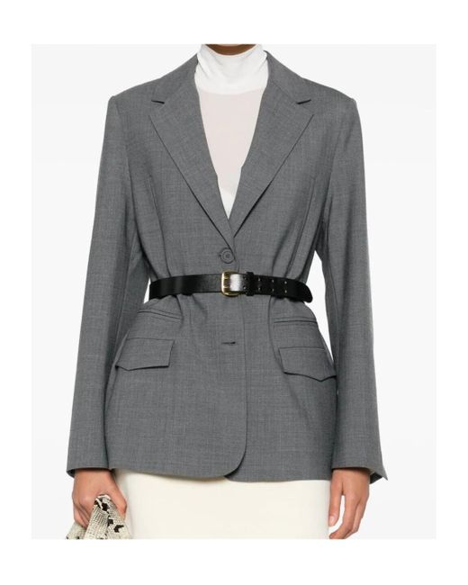 Semicouture Gray Single Breasted Blazer