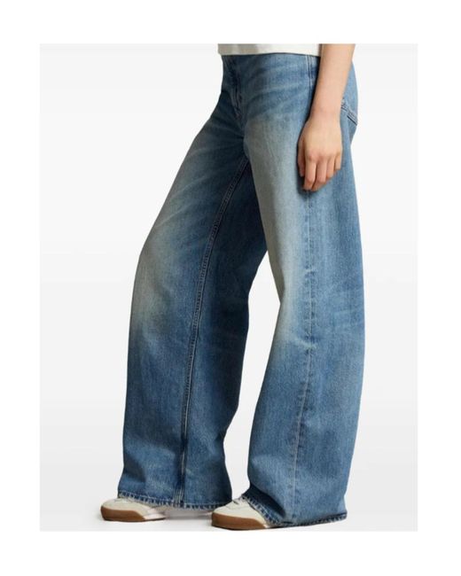 Polo Ralph Lauren Blue Wide-Leg Cotton Jeans