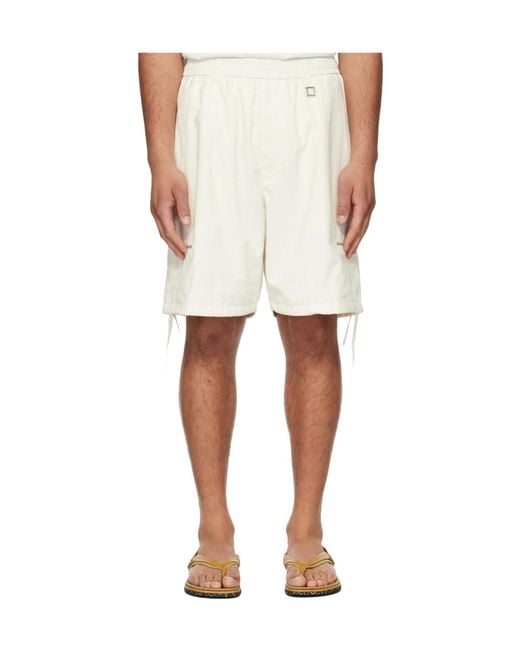 Wooyoungmi White Zipper Detail Cargo Shorts for men
