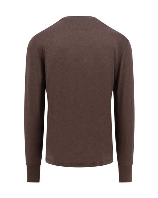 Tom Ford Brown Crewneck Long-Sleeved T-Shirt for men