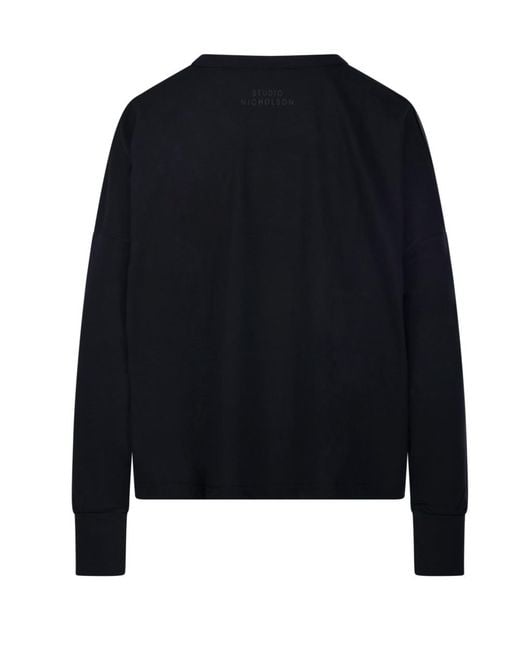 Studio Nicholson Black Loop Long Sleeved T-Shirt