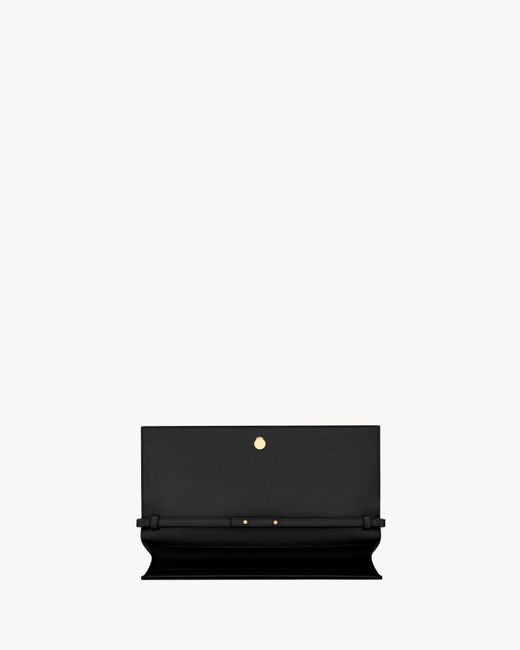 Saint Laurent White Kate Foldover Top Clutch Bag