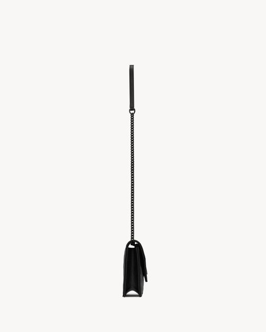 Saint Laurent White Cassandre Envelope Chain Wallet