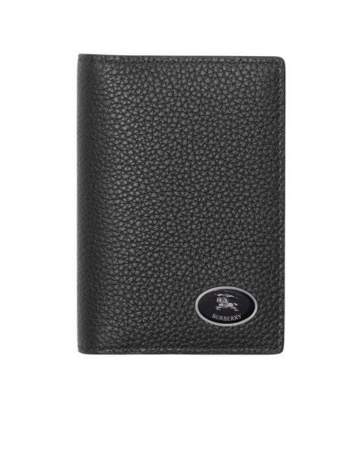 Burberry Black Logo Plaque Bifold Wallet for men