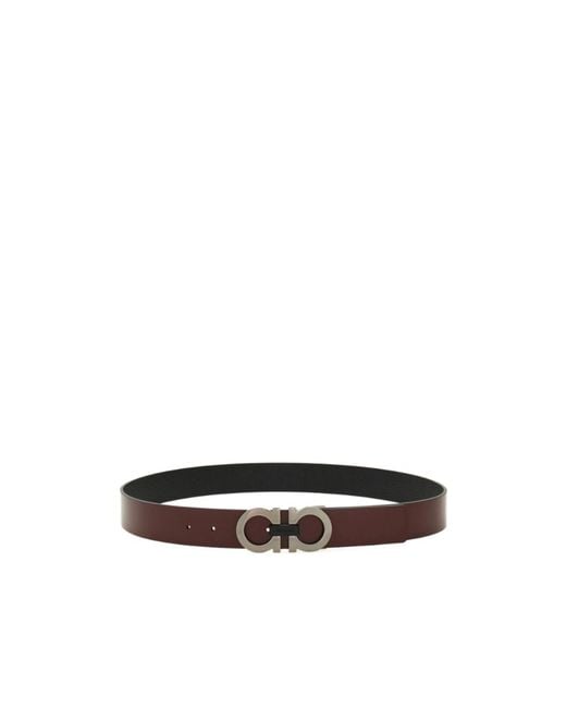 Ferragamo White Reversible And Adjustable Gancini Belt for men