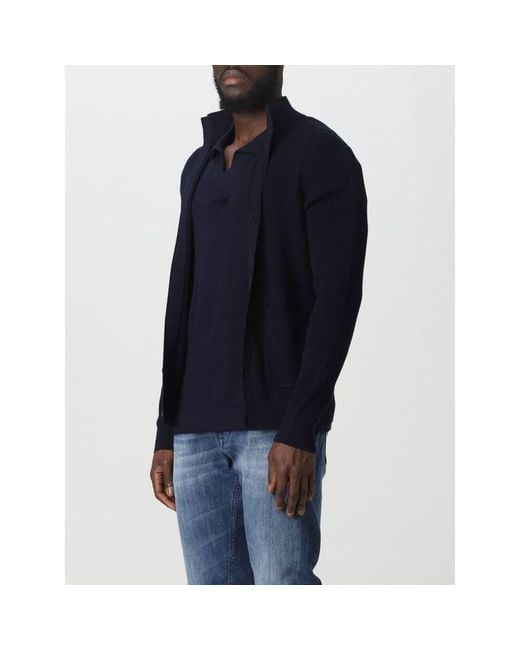 Ballantyne Blue Long-Sleeved Buttoned Cardigan for men