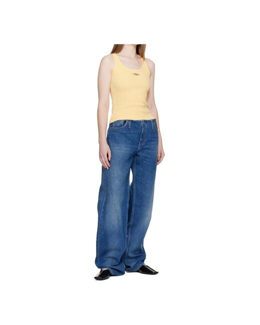 Casablanca Blue Ribbed Crew Neck Vest