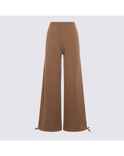 Max Mara Brown Nigeria Wide-Leg Knitted Pants