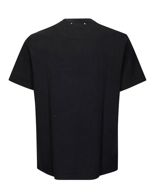 Golden Goose Deluxe Brand Black Graphic Printed Crewneck T-Shirt for men