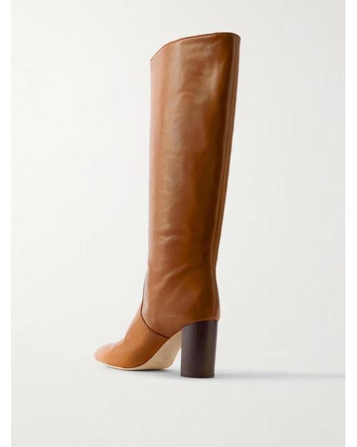 Loeffler Randall Brown Solid Color Leather Knee Boots