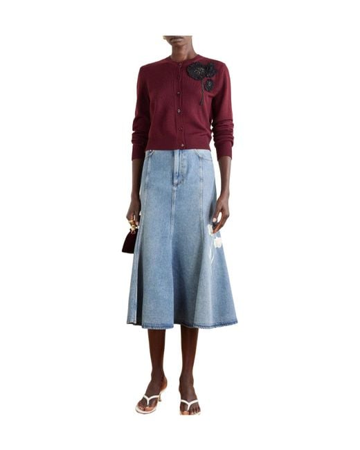 Erdem Red Wool Cardigan