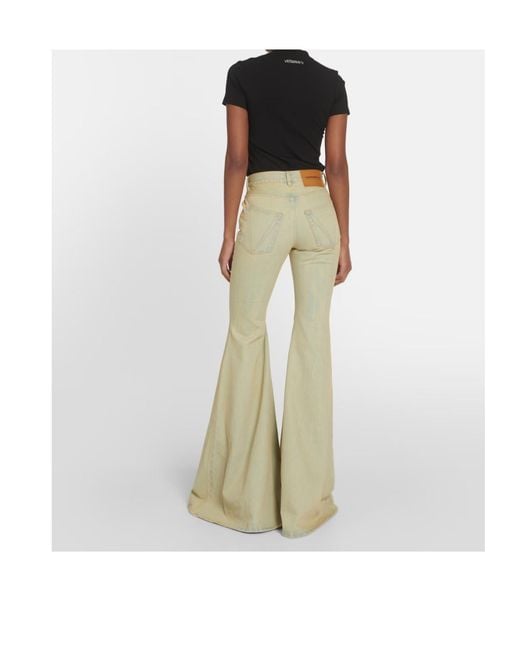 Vetements Green High-Rise Flared Jeans