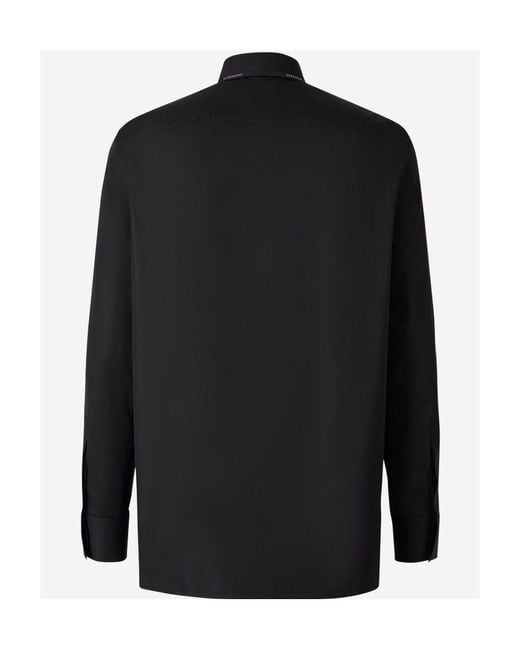 Givenchy Black Logo Detailed Collared Shirt for men