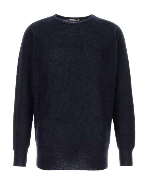Auralee Blue Baby Suri Alpaca Knitwear for men