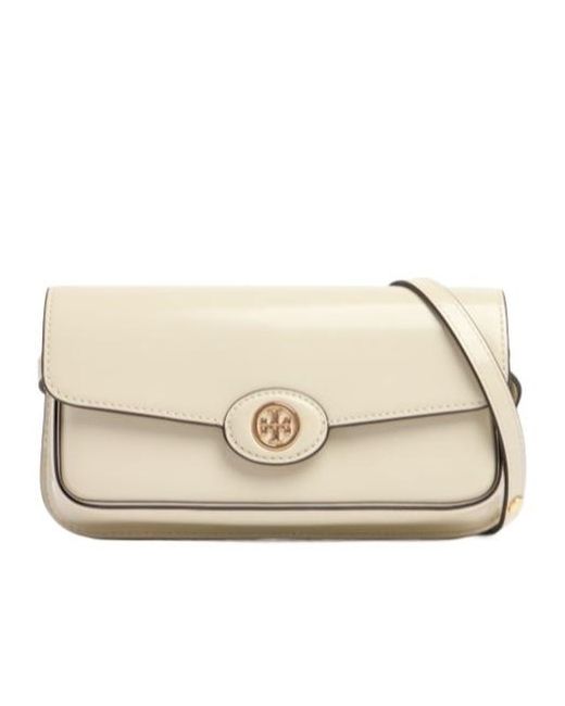 Tory Burch E/W Robinson Shoulder Bag in Natural | Lyst